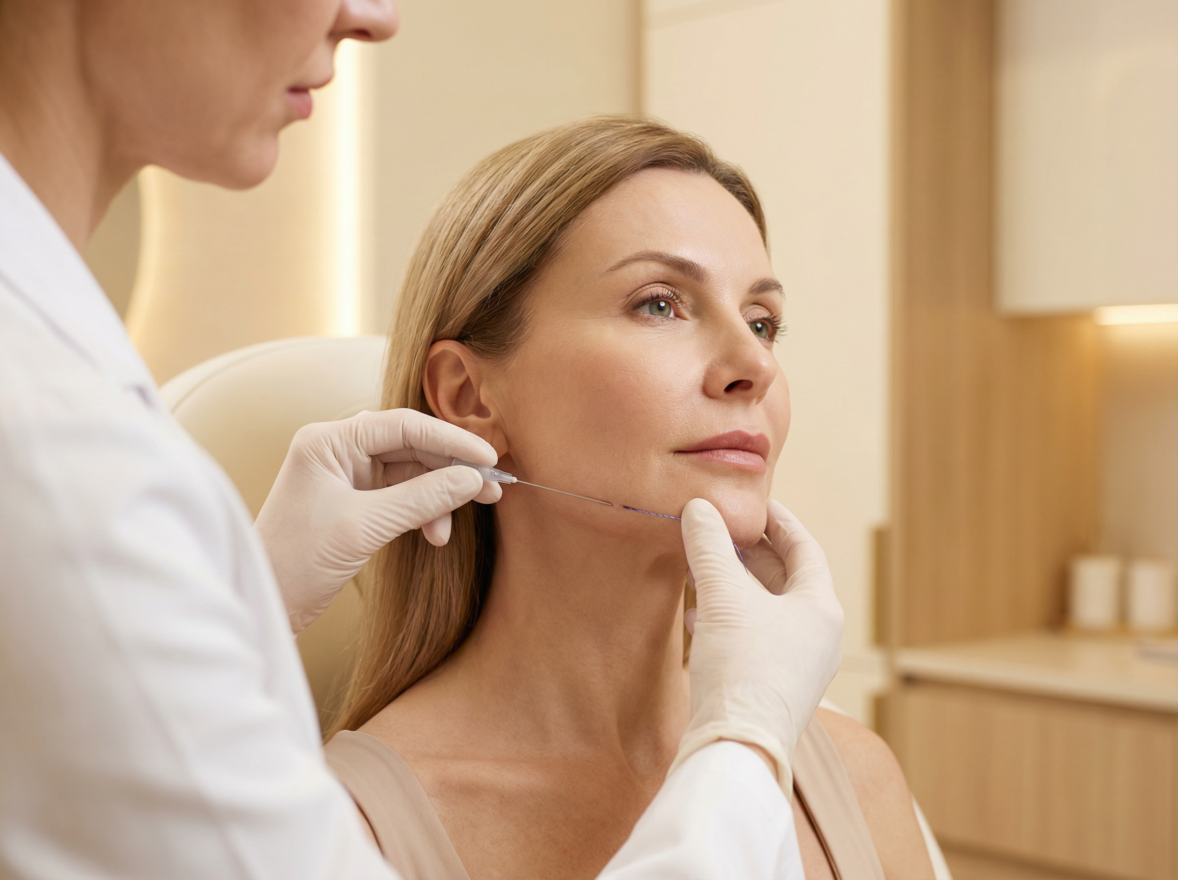 Tratamiento de hilos tensores faciales